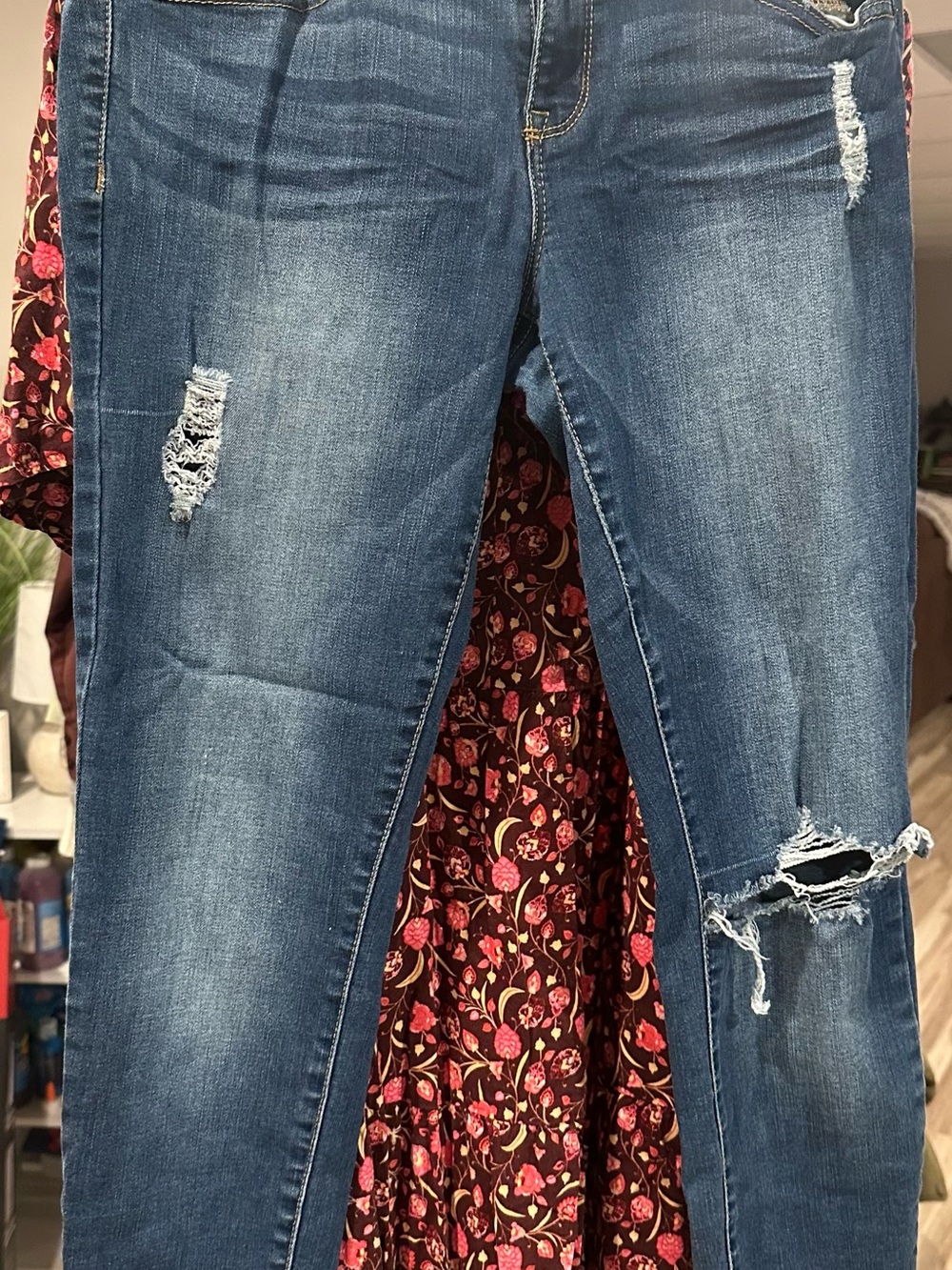 Aeropostale Blue Distressed Skinny Jeggings